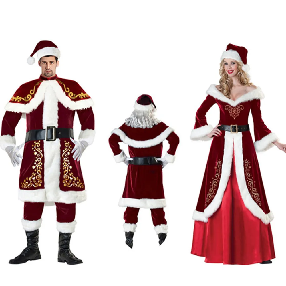 Рождественские костюмы Санта Клауса для косплея рождественские взрослых мужчин