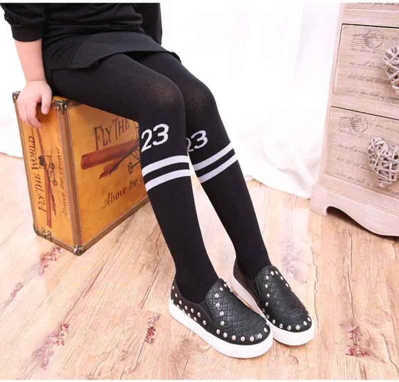 Чулки для маленьких девочек хлопковые колготки с буквенным принтом Колготки в