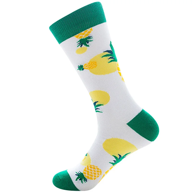 Счастливые Носки Подарки для мужчин зимние хлопковые kaos kaki длинные забавные крутые модные уличные стиль фанки уличная одежда персонализированные - Цвет: Белый