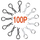 100p-Pack RC зажимы тела для всех моделей 110 весы багги грузовик подходит Traxxas HSP Losi Redcat Himoto HPI Racing черныйсеребристый 02053