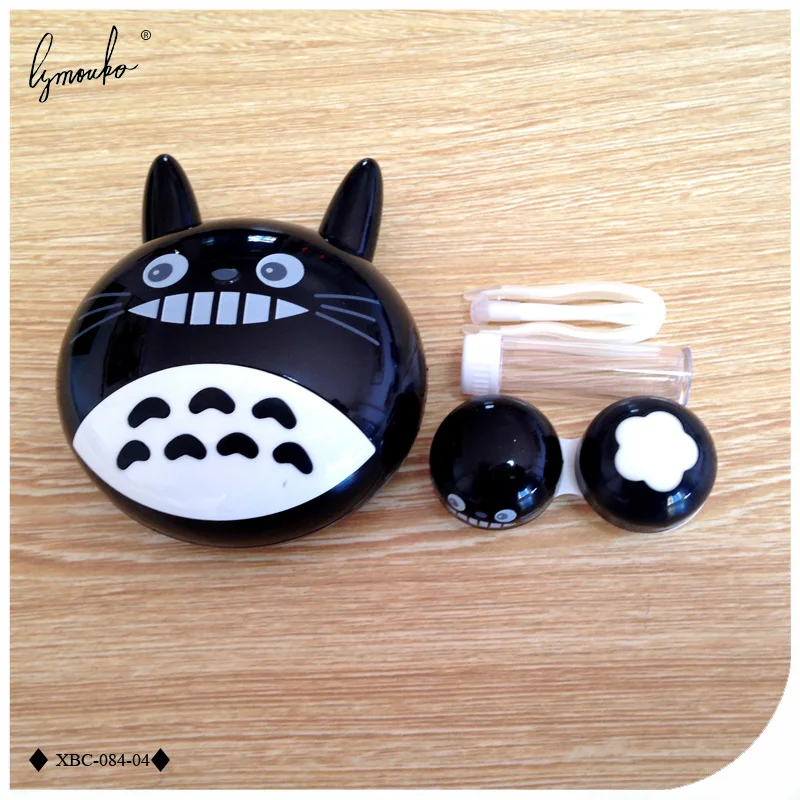Lymouko Лидер продаж черный мультяшный neighter Totoro с зеркалом кейс для контактных линз