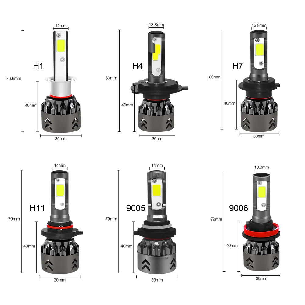 Roadsun H4 LED H7 автомобильные фары COB чипы Мини Размер H11 H1 9005 HB3 9006 HB4 10000LM 60 Вт 6000 К авто