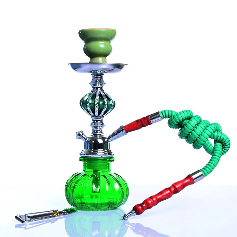 Портативный 4 цвета кальян Кальян курительная водяная труба с Sheesha Tong и 10 шт одноразовые мундштуки стеклянная ваза Nargile Goza