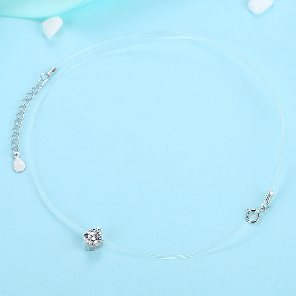 Цепочка женская из серебра 925 пробы с кулоном и кристаллом | Украшения аксессуары