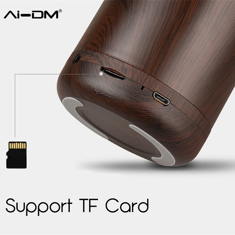 Aidm в Bluetooth Динамик дерево Портативный Крытый стерео Бас Колонки Поддержка TF AUX