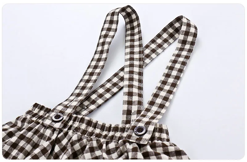 1 шт. одежда для маленьких девочек комбинезоны малышей на весну и осень клетчатое