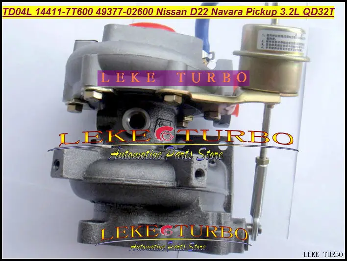 Турбокомпрессор TD04L 14411 7T600 49377 02600 для Nissan Navara Pickup D22 TD27 NS25 QD32 QD32T 3.2L с