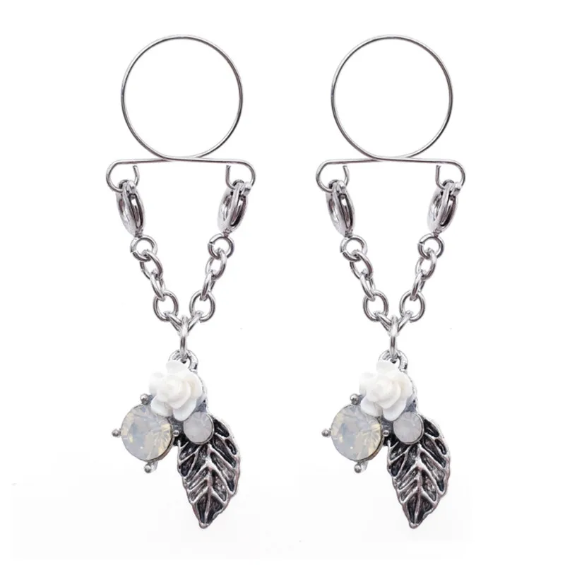 2 шт. новые ретро цветы клип на соски кольца для женщин нержавеющая сталь не