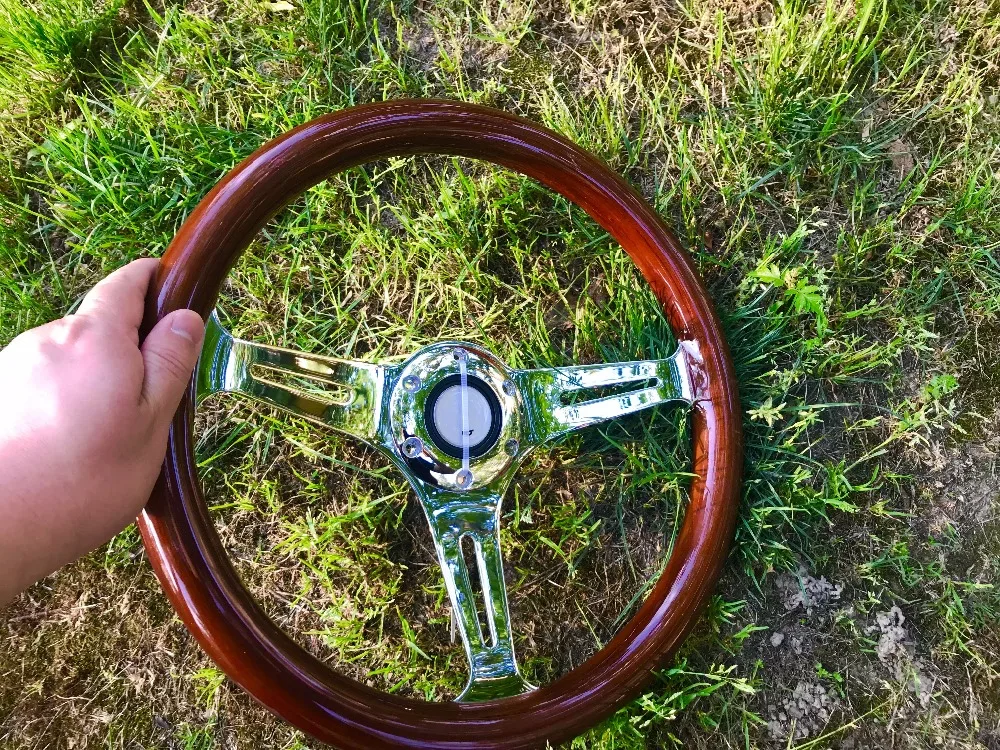 Универсальное высококачественное деревянное рулевое колесо Фиби 350 мм/14 дюймов