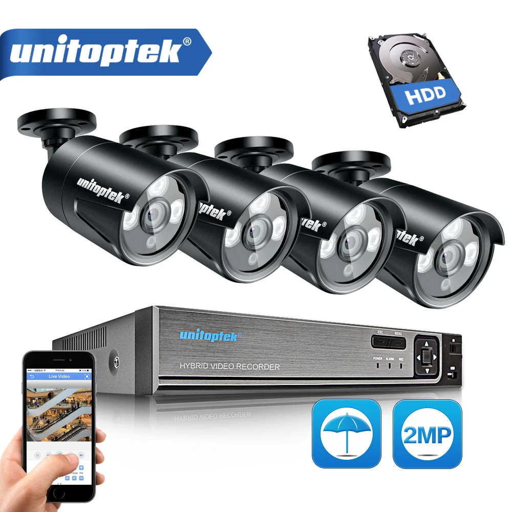 3 в 1 4CH 1080P система безопасности, AHD, DVR NVR система видеонаблюдения 2.0MP 3000TVL Водонепроницаемая наружная камера AHD-H камера видеонаблюдения