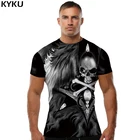 KYKU фирменная футболка с черепом, Забавные футболки, 3D одежда, рубашка для отдыха, Мужская 3d футболка, тонкая