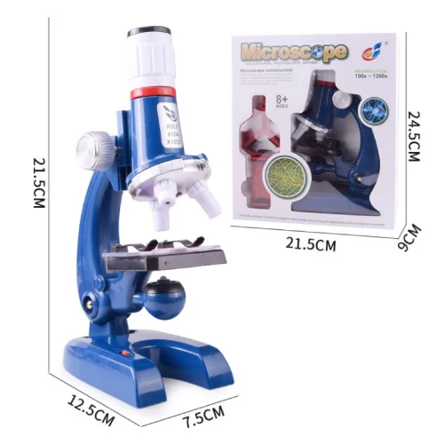Microscope Лабораторный игрушечный микроскоп набор светодиодный 100X-1200X домашний телефон кронштейн обучающая игрушка Биологический микроскоп Обучающие Машины для детей - Цвет: Microscope
