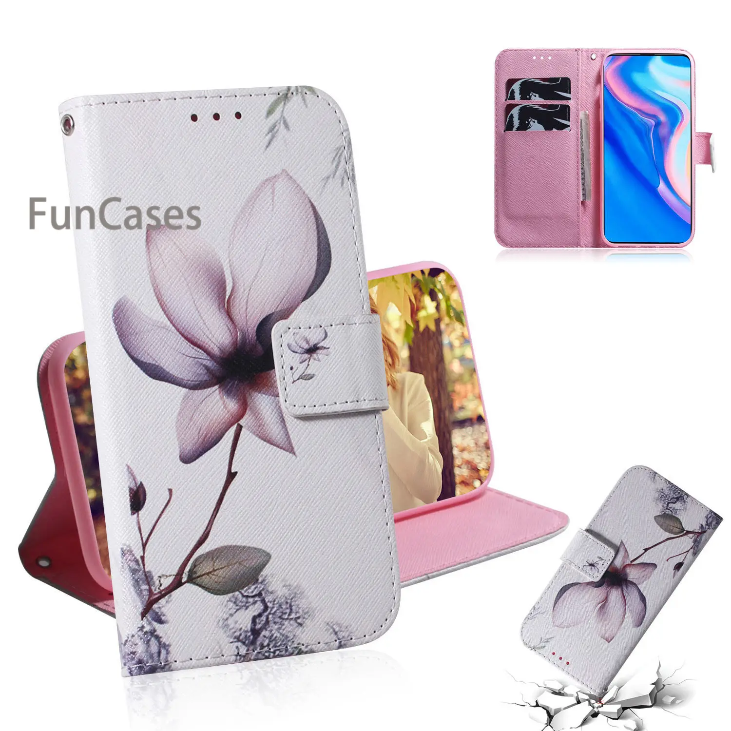 Animal PU Leather Flip Case For phone case Huawei Y9 Prime 2019 Carcasa sFor Carcaso Huawei carcaso P Smart Z Smartphone Covers