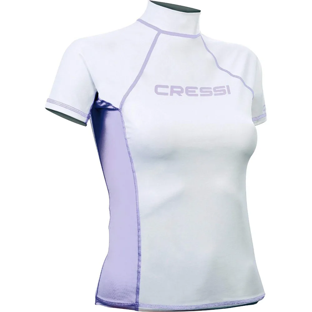 Женский топ с коротким рукавом Cressi круглым вырезом и УФ-фильтром для серфинга