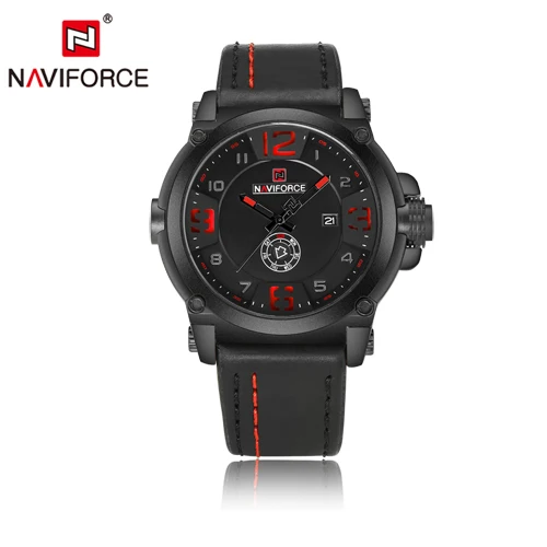 B R B NAVIFORCE люксовый бренд кварцевые часы военные часы мужские Дата День Дисплей мужские часы водонепроницаемые Relogio Masculino кожаные часы - Цвет: B R B