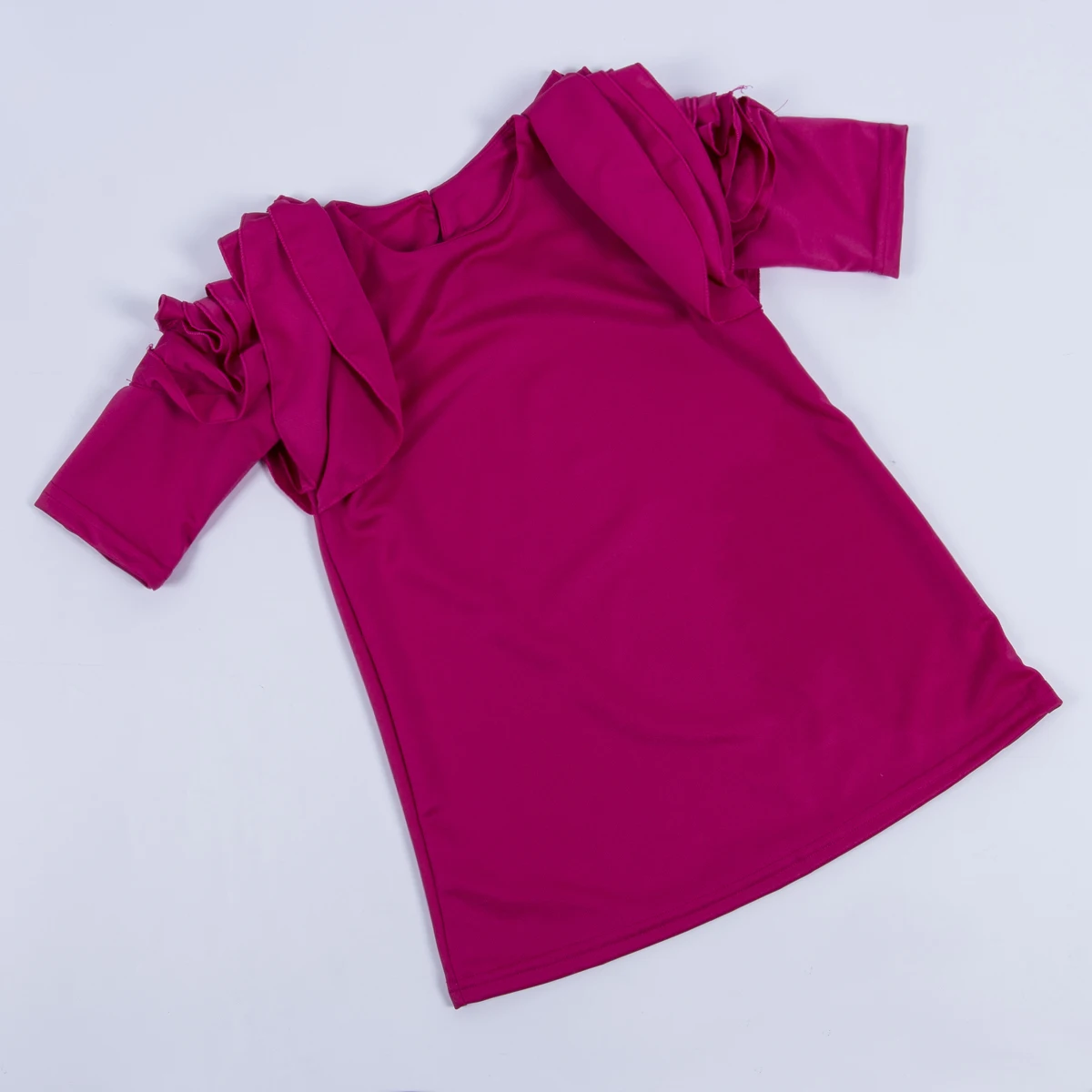 2018 Brand New Princess Infant Kids Baby Girls Party Dress Flower Ruffled Long Sleeve Solid Straight Knee-Length 3-8Y |