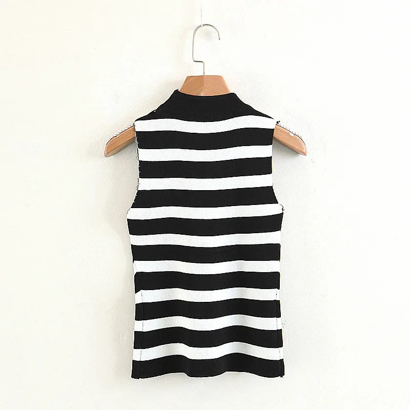 Майка трикотажная женская с круглым вырезом пикантный Топ без рукавов на