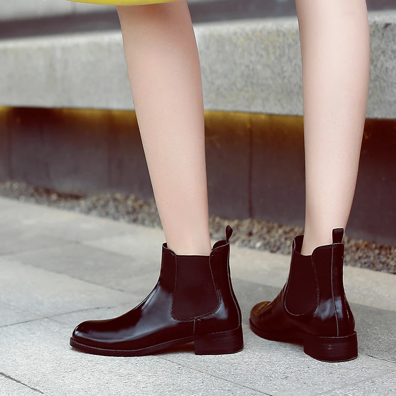 Женские ботильоны из натуральной лакированной кожи размеры 34 42|Женские