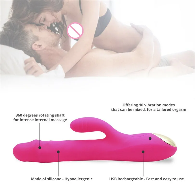 10 скоростей силиконовые двойной вибрации G Spot Вибраторы Кролик фаллоимитатор