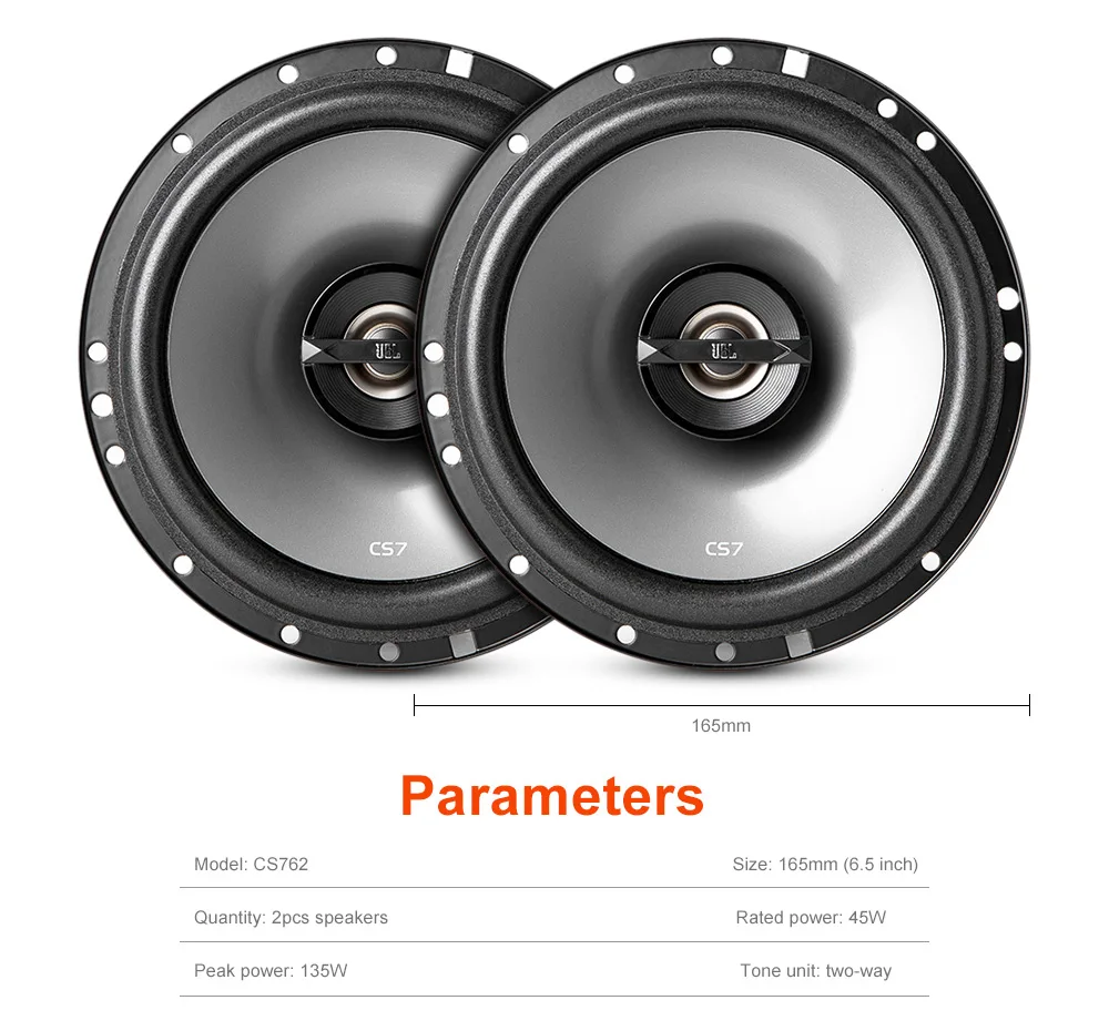 JBL CS762 автомобильные коаксиальные динамики 2 шт 6 5 дюймов 45-135 Вт двухсторонний HiFi