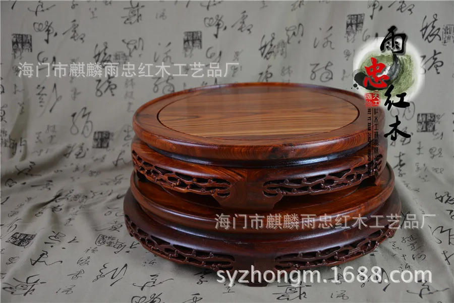 

The new red sandalwood mahogany pedestal vase aquarium bonsai pots of red sandalwood ornaments King seat base