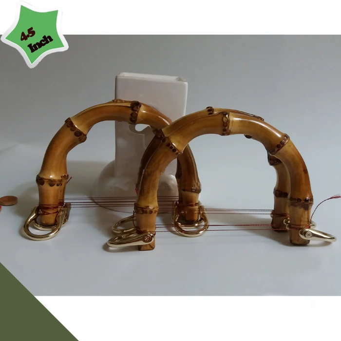 2 шт., 12X9 см два цвета бамбуковые ручки для сумок с металлическими Fastern Obag ручки Sangle Sac DIY бамбуковые ручки для сумок