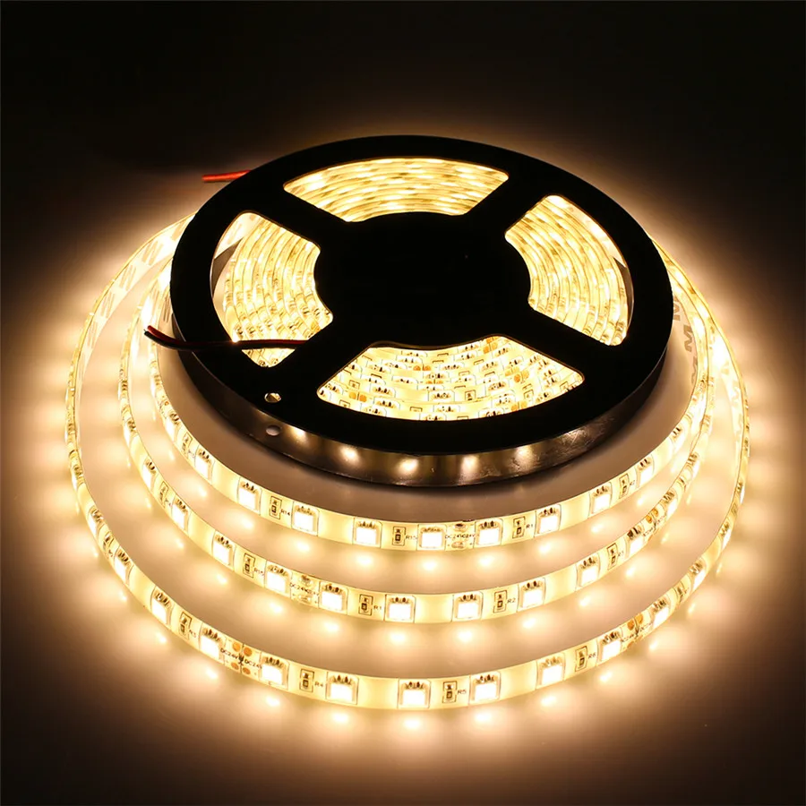 5 м 24 В IP65 водонепроницаемая гибкая светодиодная лента 5050 300led освещение