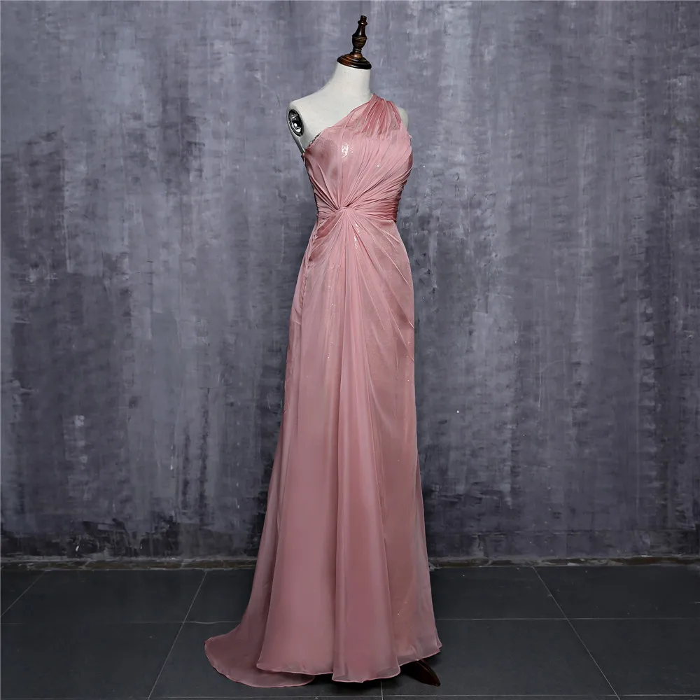 Бретель через одно плечо вечерние платья знаменитостей Русалка из шифона со