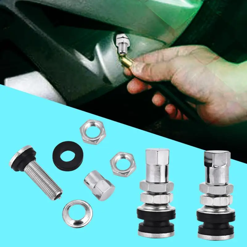10pcs TR161 Metal Car Truck Motorcycle Bolt In Tire Tyre Valve Short Stems with Dust Cap Stem Kit | Автомобили и мотоциклы