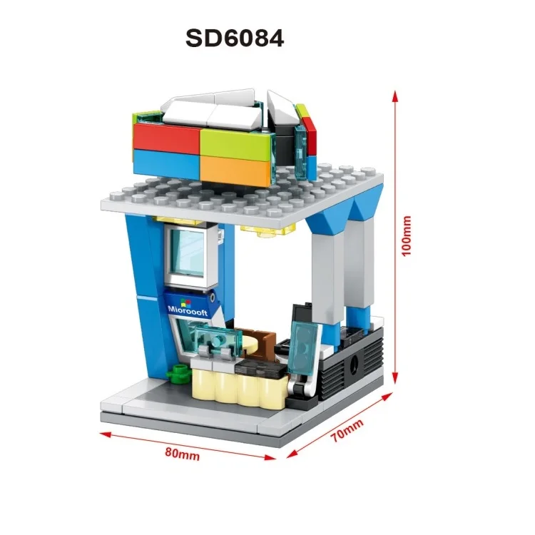 Блоки SEMBO Mini Shop DIY строительные блоки Micro street Store милые архитектурные обучающие