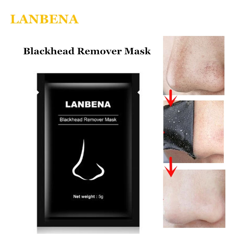 Black mask 5g X 3pcs Красота кожи LANBENA удаления черных точек маска для носа полоска пор черная маска пилинг лечение акне глубокое очищение кожи уход - Цвет: Black mask 5g X 3pcs