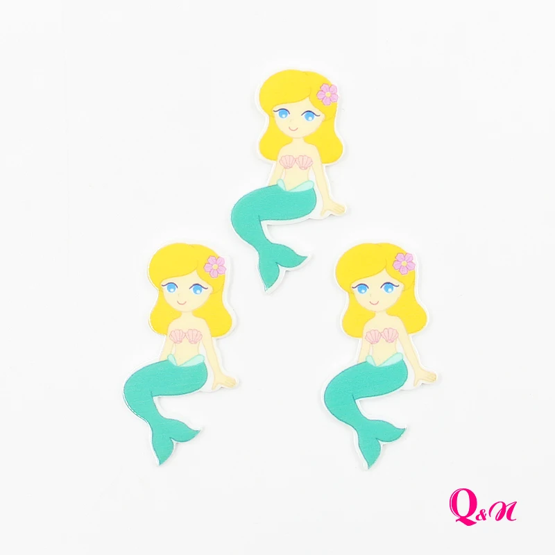 Q& N Ленты Мультфильм Русалка смолы на значок для рюкзака Декоративные Значки для DIY праздник украшения аксессуары