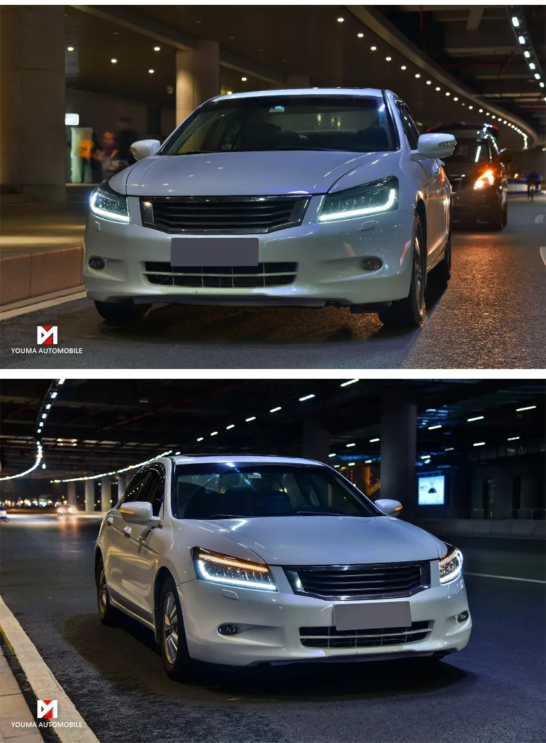 Автомобильный Стайлинг Головной фонарь для Accord светодиодный фонарь 2008-2012 динамический сигнал светодиодный DRL Hid головной фонарь Angel Eye Bi Xenon аксессуары