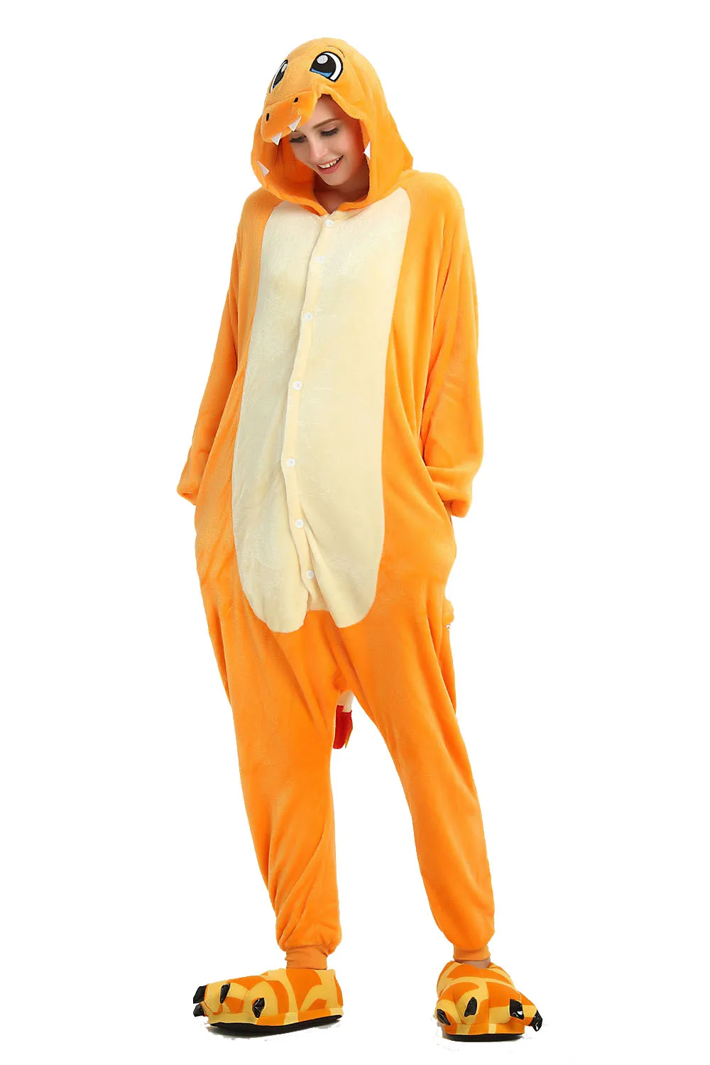 Фланелевые пижамы с рисунками животных для взрослых унисекс зимние Kigurumi Charmander Fire