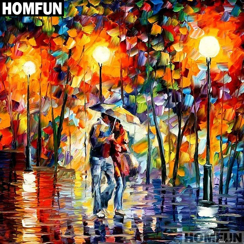 Квадратная/круглая Алмазная 5D картина HOMFUN сделай сам вышивка крестиком парный