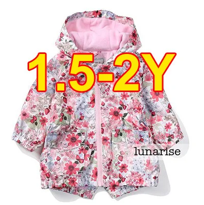 pink size 18 to 24M Детская цветочная парка для мальчиков и девочек, ветрозащитный/водонепроницаемый плащ, весенне-осенняя куртка с флисовой подкладкой, от 9 месяцев до 5 лет - Цвет: pink size 18 to 24M