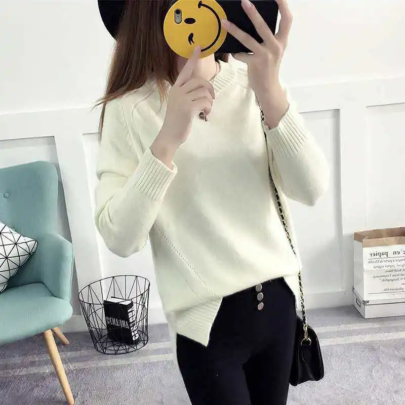 Women Basic Knitted O Neck Sweater Female Solid Pullovers Warm 2018 New Arrival Spring Autumn Winter Long Sleeve | Женская одежда