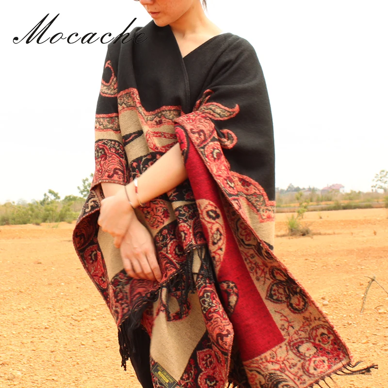 Mocache дамы Шарфы для женщин большой бахромой шаль цветы кашемир банданы хиджаб