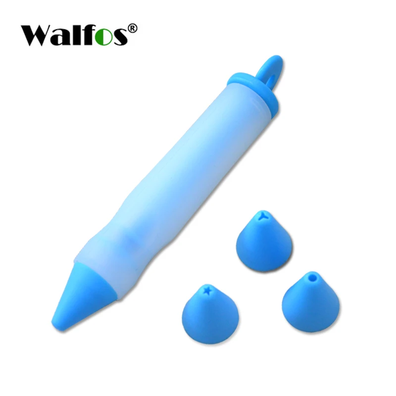WALFOS blue WALFOS инструмент для украшения кондитерских изделий-й силикон для пищевых продуктов письменная ручка для украшения выпечки кремом кондитерские изделия украшения ручка - Цвет: WALFOS blue