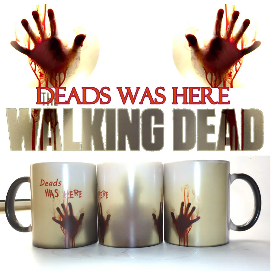 

The Walking Dead Mugs Coffee Tea Milk cup Hot Cold Heat Sensitive Color changing Ceramic Mug