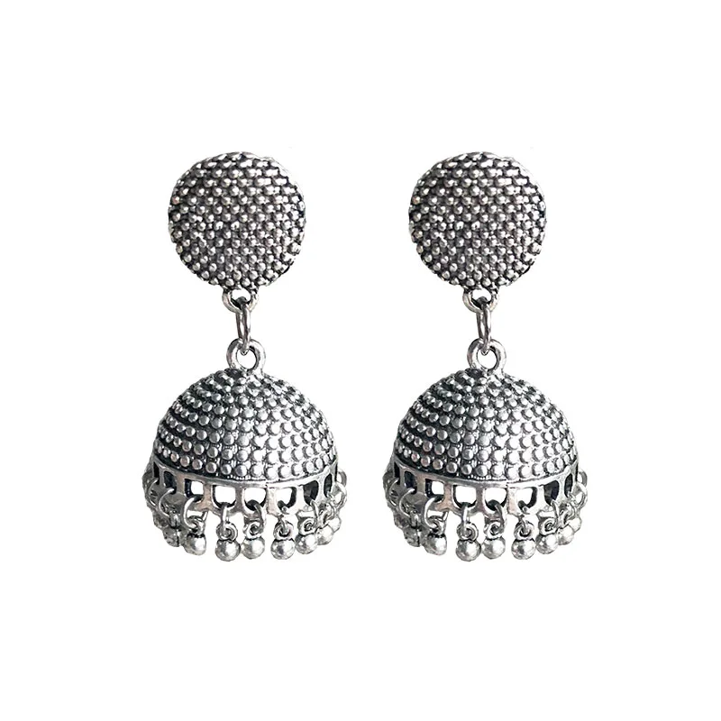 Индийская Jhumka Винтажные серьги серебряные племенные женские ювелирные изделия Таиланд Бохо пакистанский taland Nepal большой хиппи люстра подарок ox