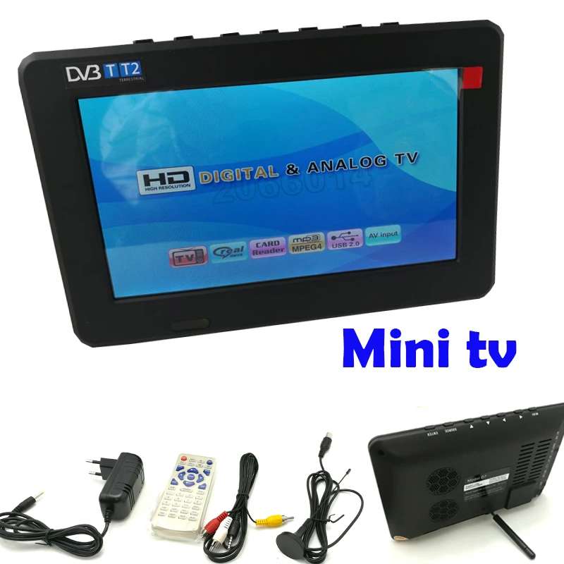 HD TV-7 Дюймов Цифровое ТЕЛЕВИДЕНИЕ И Аналогового ТВ Приемник Tf Карта USB