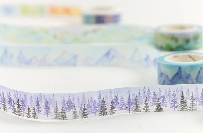 1 шт. творческий DIY японский бумажный скотч мультфильм лес маскировки ленты скрапбук Стикеры для альбомов канцелярские Васи ленты