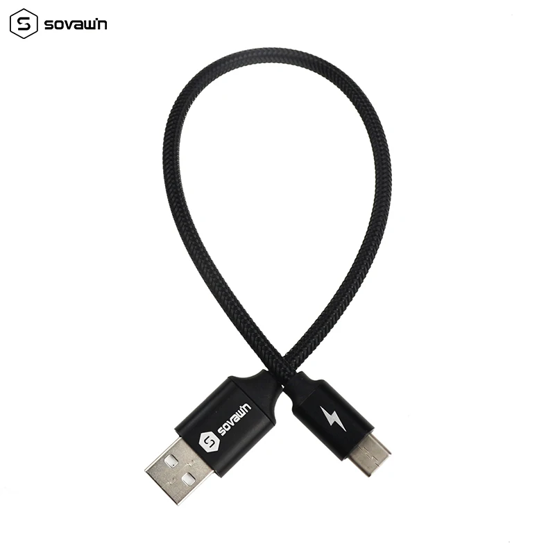 Кабель Sovawin Type-C для быстрой зарядки 3 А Micro Usb 120 медный провод 30 см Короткие данные