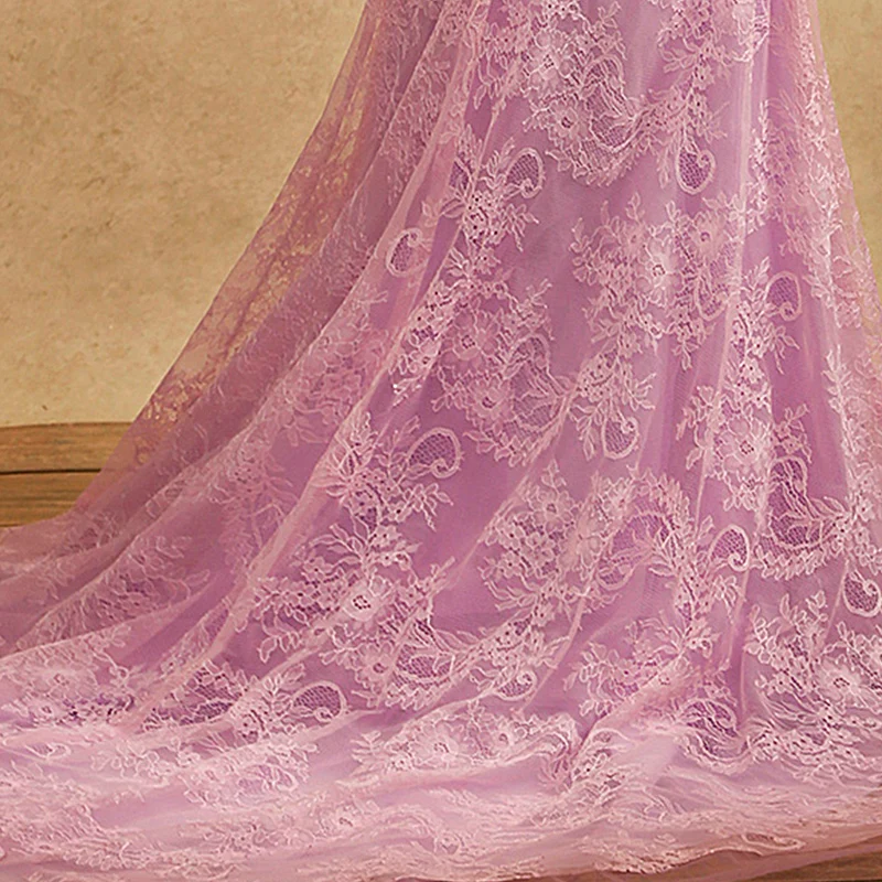 Lavender lace mermaid long 2018 new arrival formal beading off the shoulder sexy backless robe de soiree bridesmaid dresses | Свадьбы и
