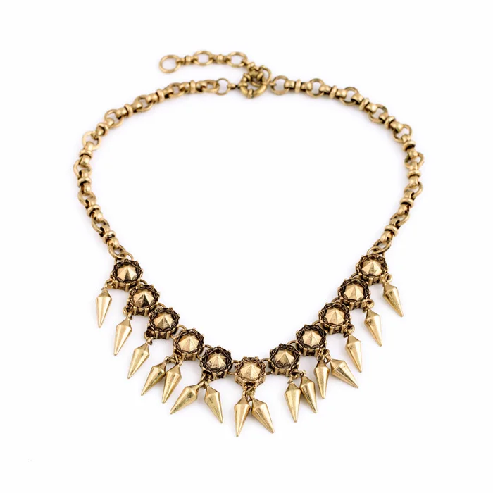 Оптовая цена цинковые ювелирные изделия для продажи ожерелье с шипами кисточкой