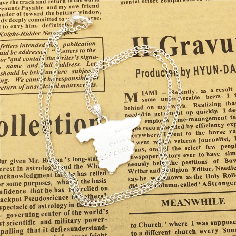 Wholesale Spain Map Pendant Necklace For Women Trendy Charm Collar Jewelry Accessory Choker Custom Gift | Украшения и аксессуары