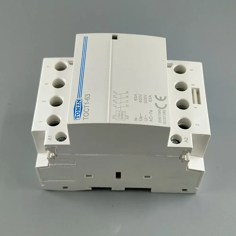 TOCT1 4P 63A 110V Катушка 400V ~ 50/60HZ din рейку бытовой ac модульный контактор 4NO или 2NO 2NC