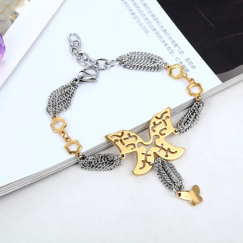 Женский браслет бабочка модный брендовый с мультицепочкой|bracelets for|chain braceletbracelets
