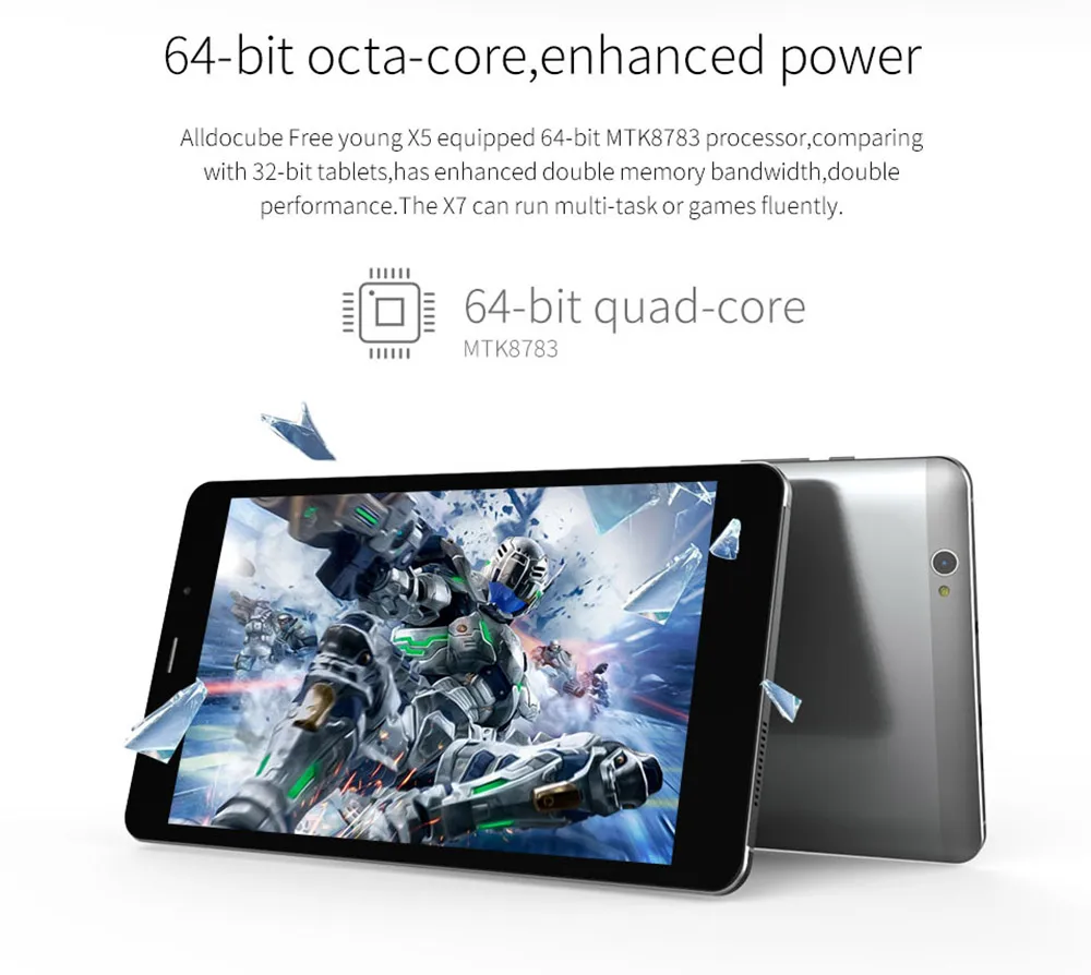 Cube Free Young X5 4G Phablet MTK8783 Восьмиядерный 8 дюймов 1920*1200 ips 3 Гб Ram 32 Гб Rom Android 7,0 LTE WCDMA GSM WiFi 13 МП BT